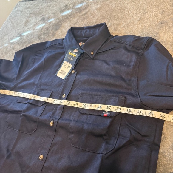 Tyndale Women's Workwear FR Button Up Work Shirt Long Sleeve Navy‎ K173T NWT - Picture 4 of 6